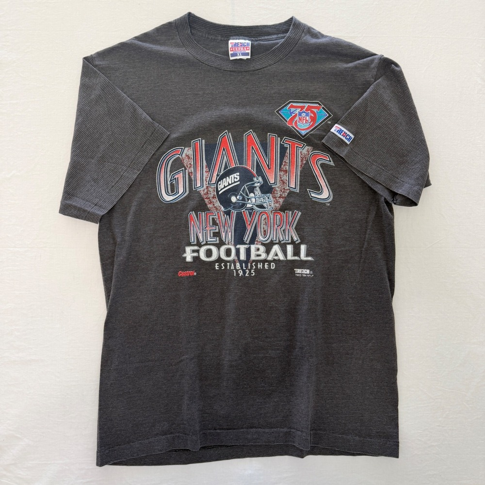 Vintage 1994 New York Giants NFL 75th Anniversary Trench Ultra T Shirt XL USA